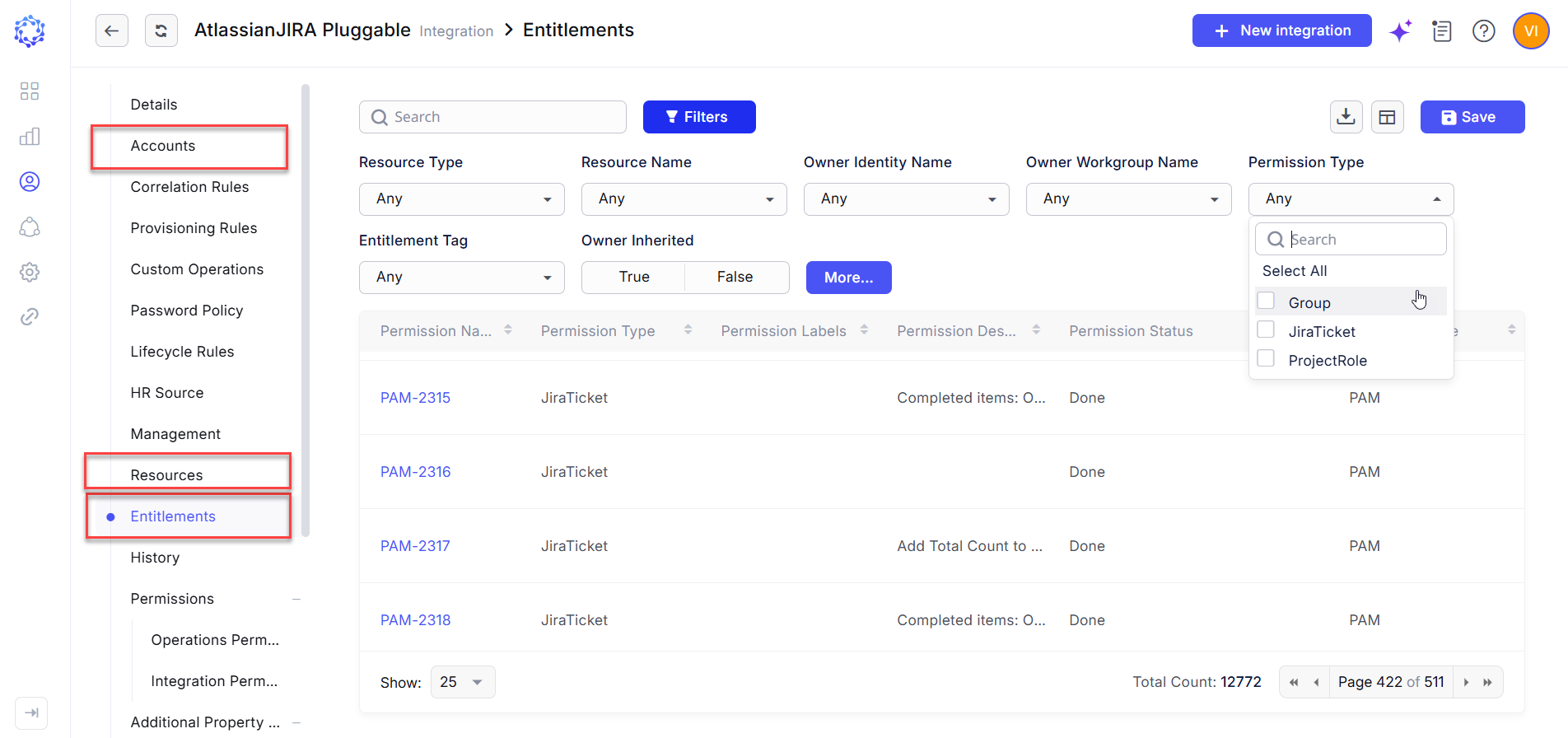 Entitlements catalog
