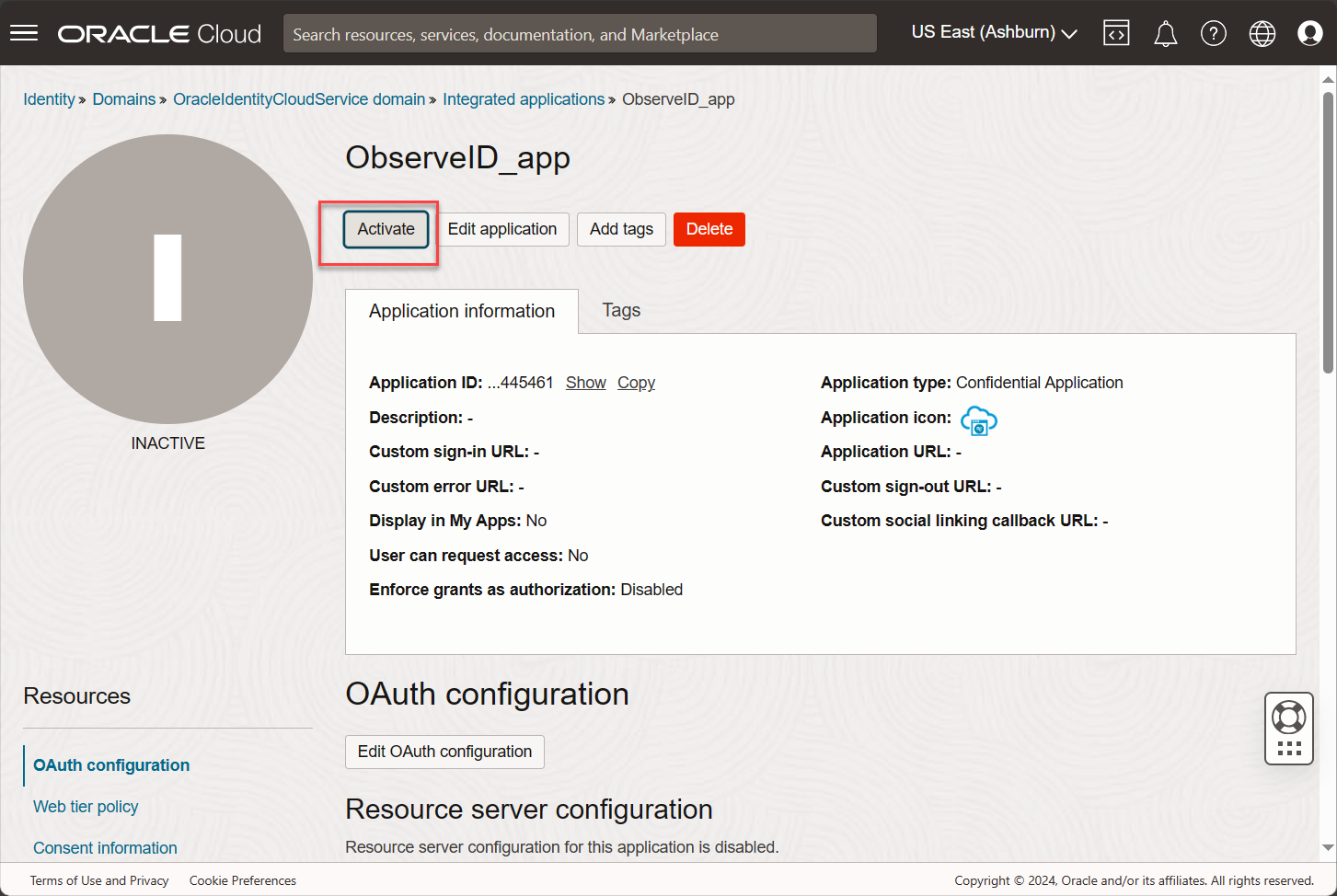 Activate application