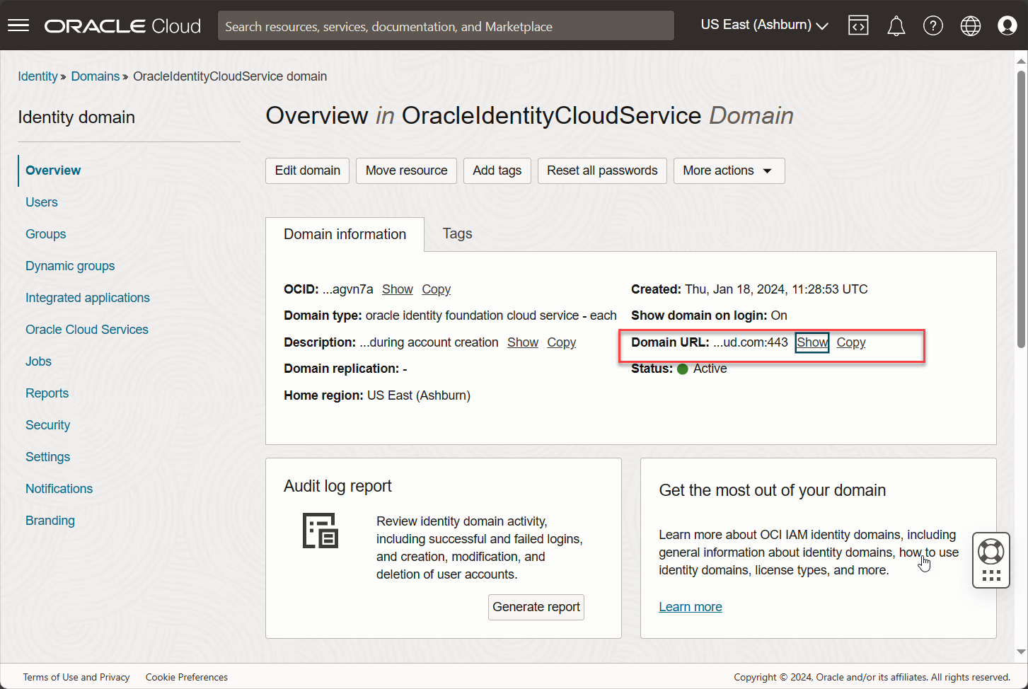 Overview of the Identity Domain of the Oracle Identity Cloud Service