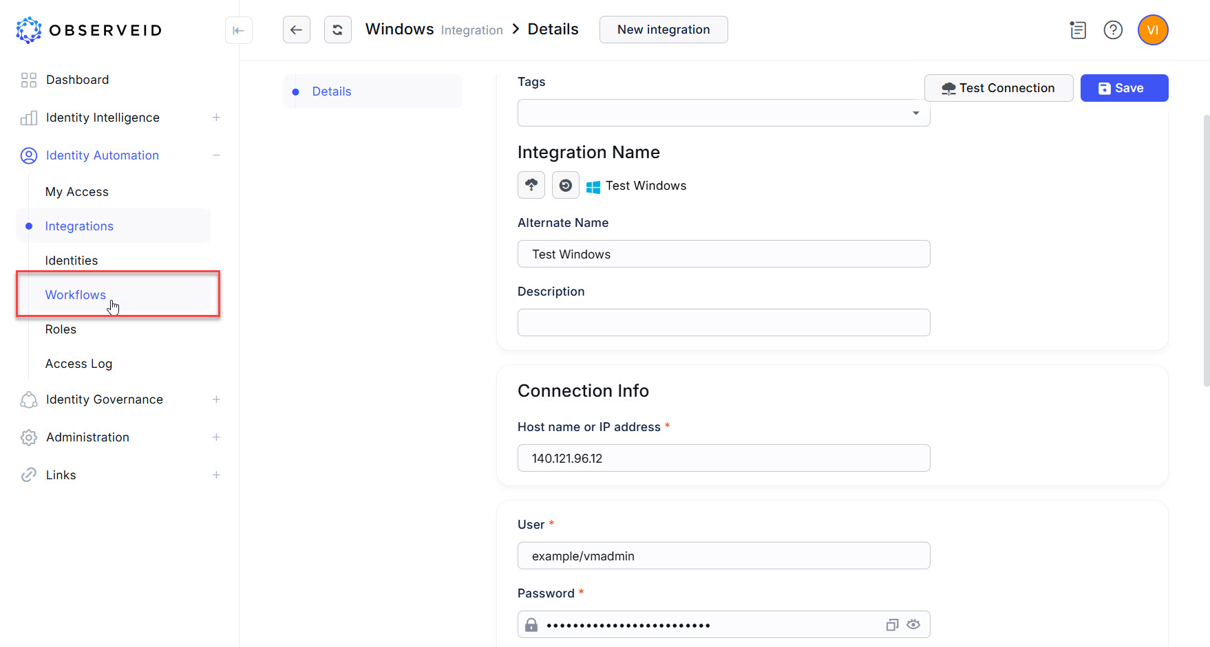 Opening the Workflows grid