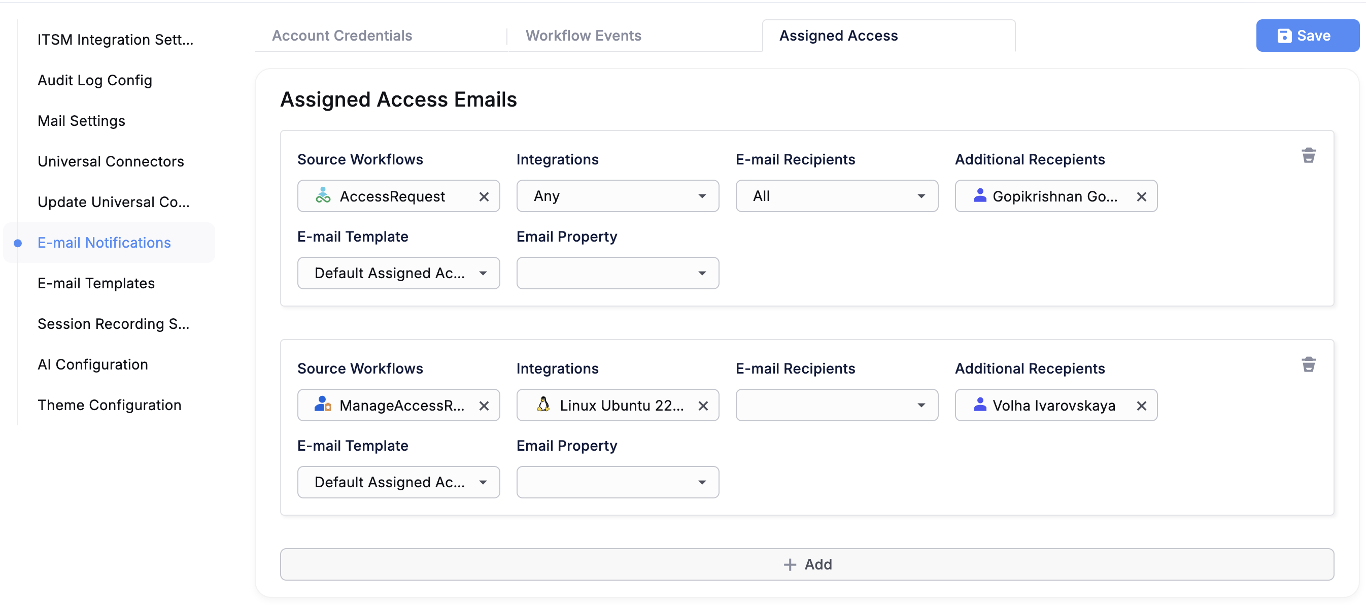 Assigned Access Email Notifications