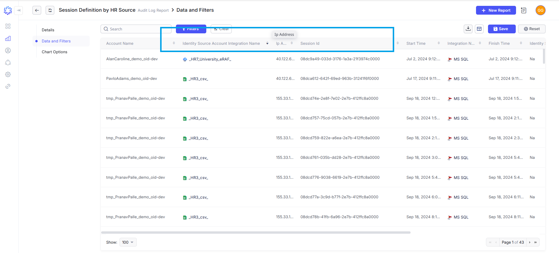 Session Definition by HR Source