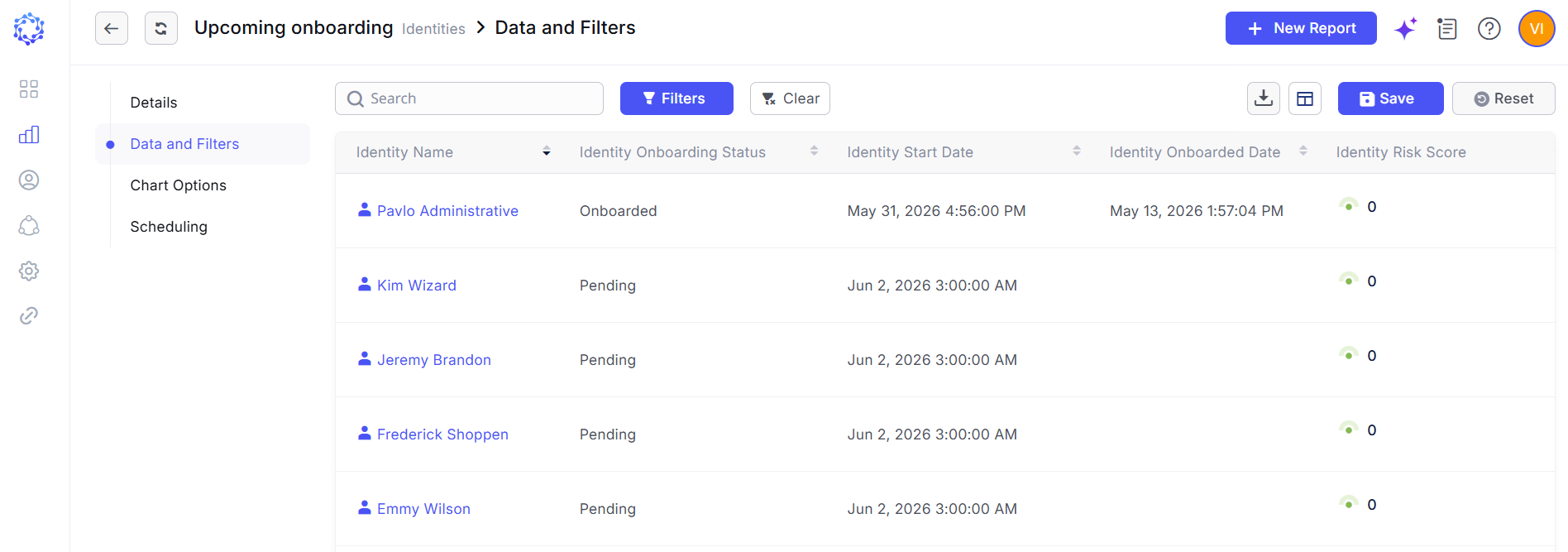 In Next Days operator shows next onboarding