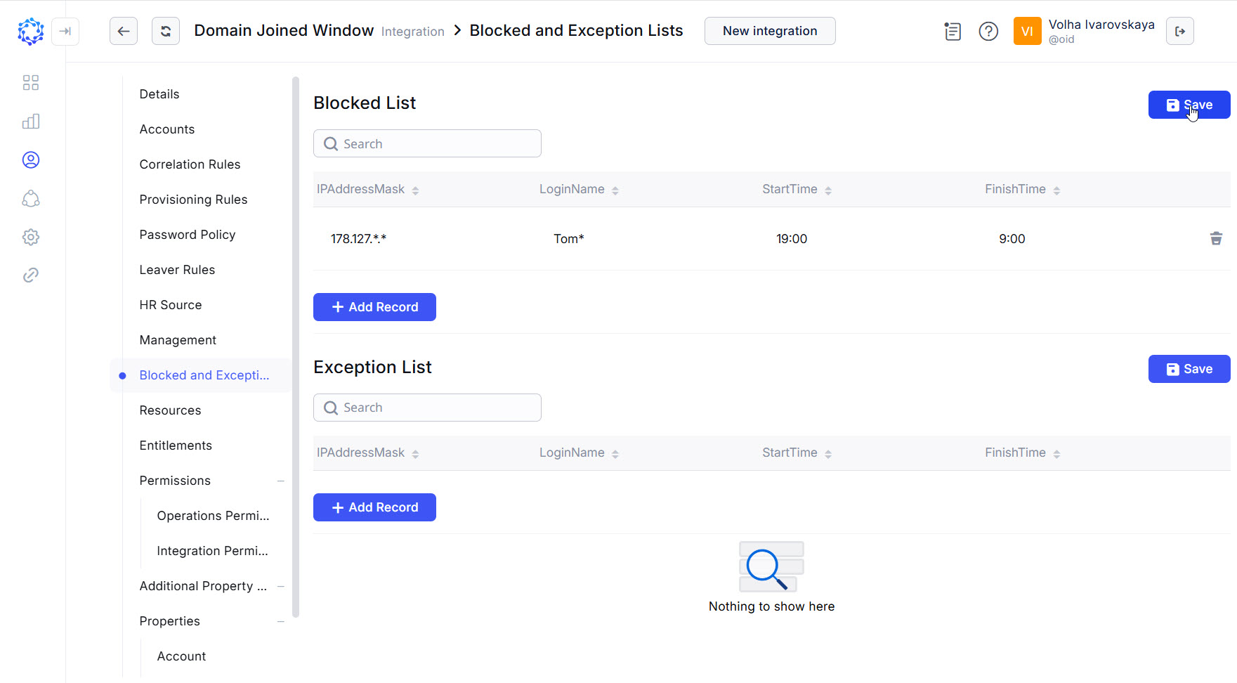 Blocked List policy is added