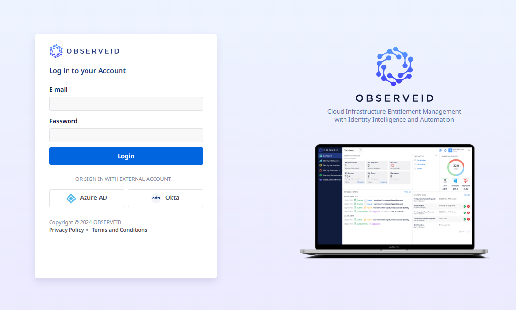 Login form with authentication options