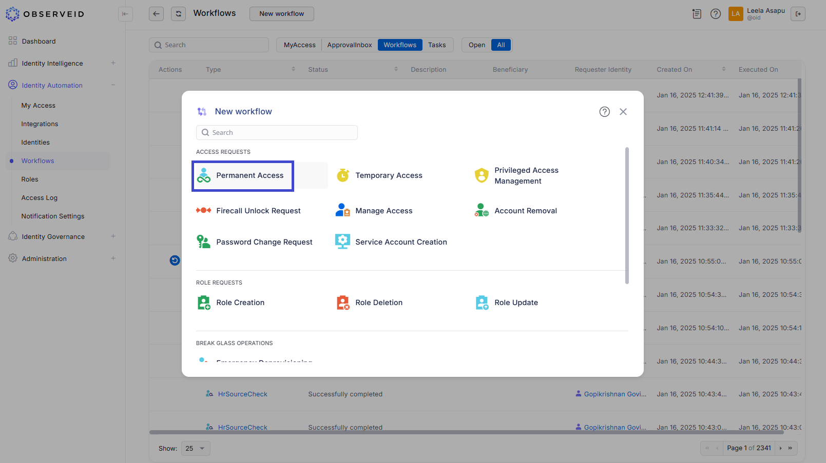 Permanent Access Request