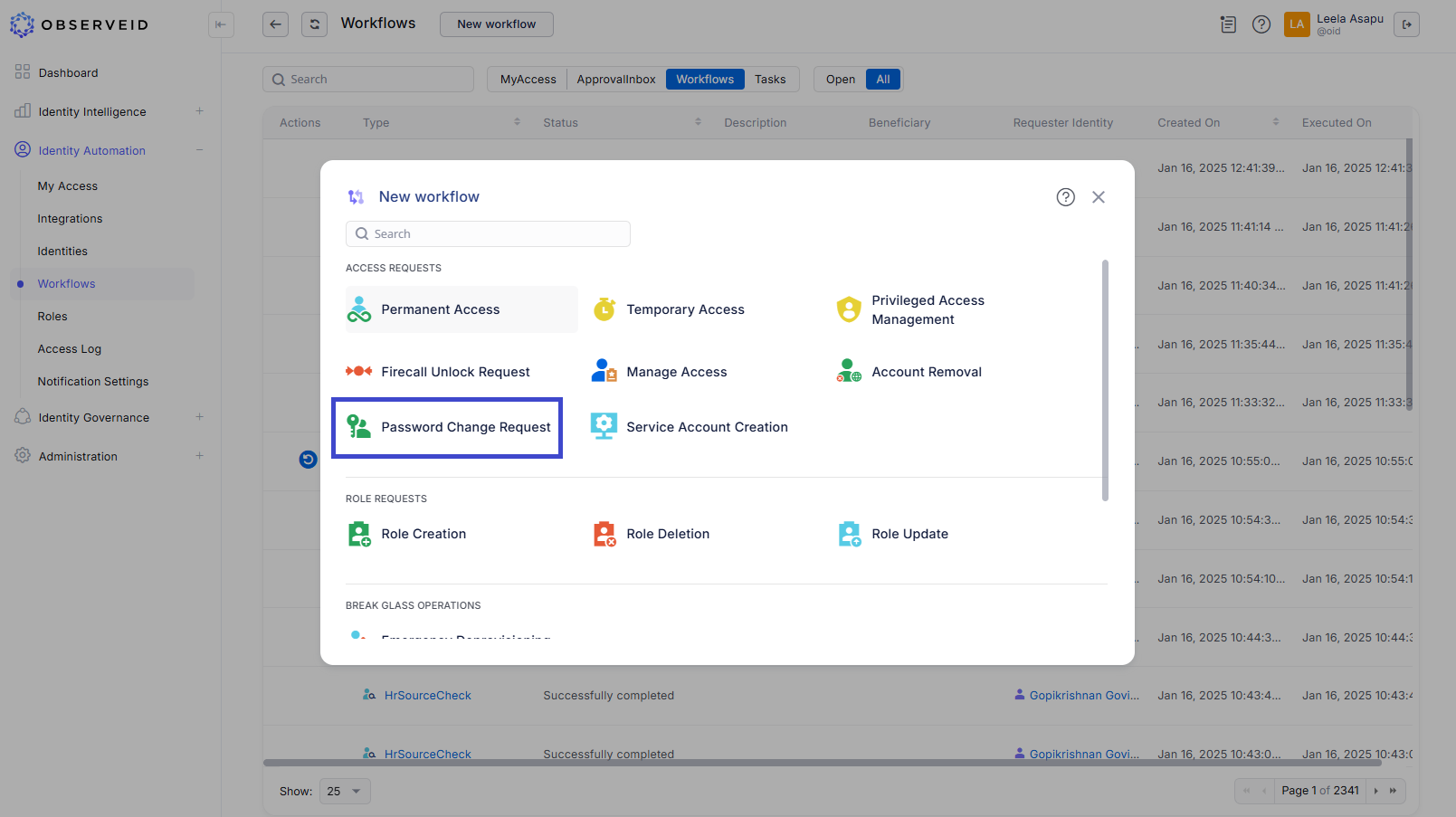 Password Change Request